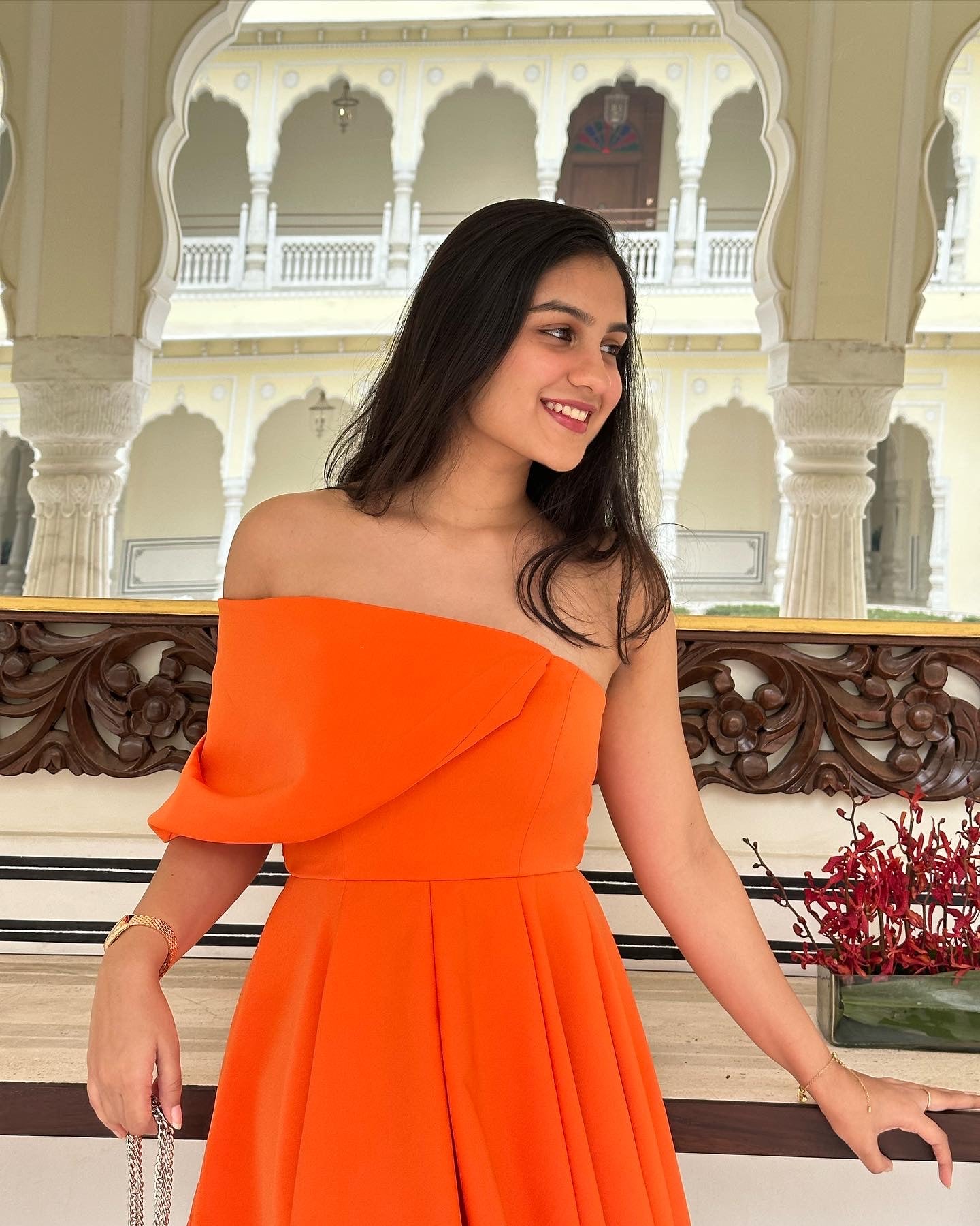 Orange Flared Mini Dress - S Orange Flared Mini Dress - S