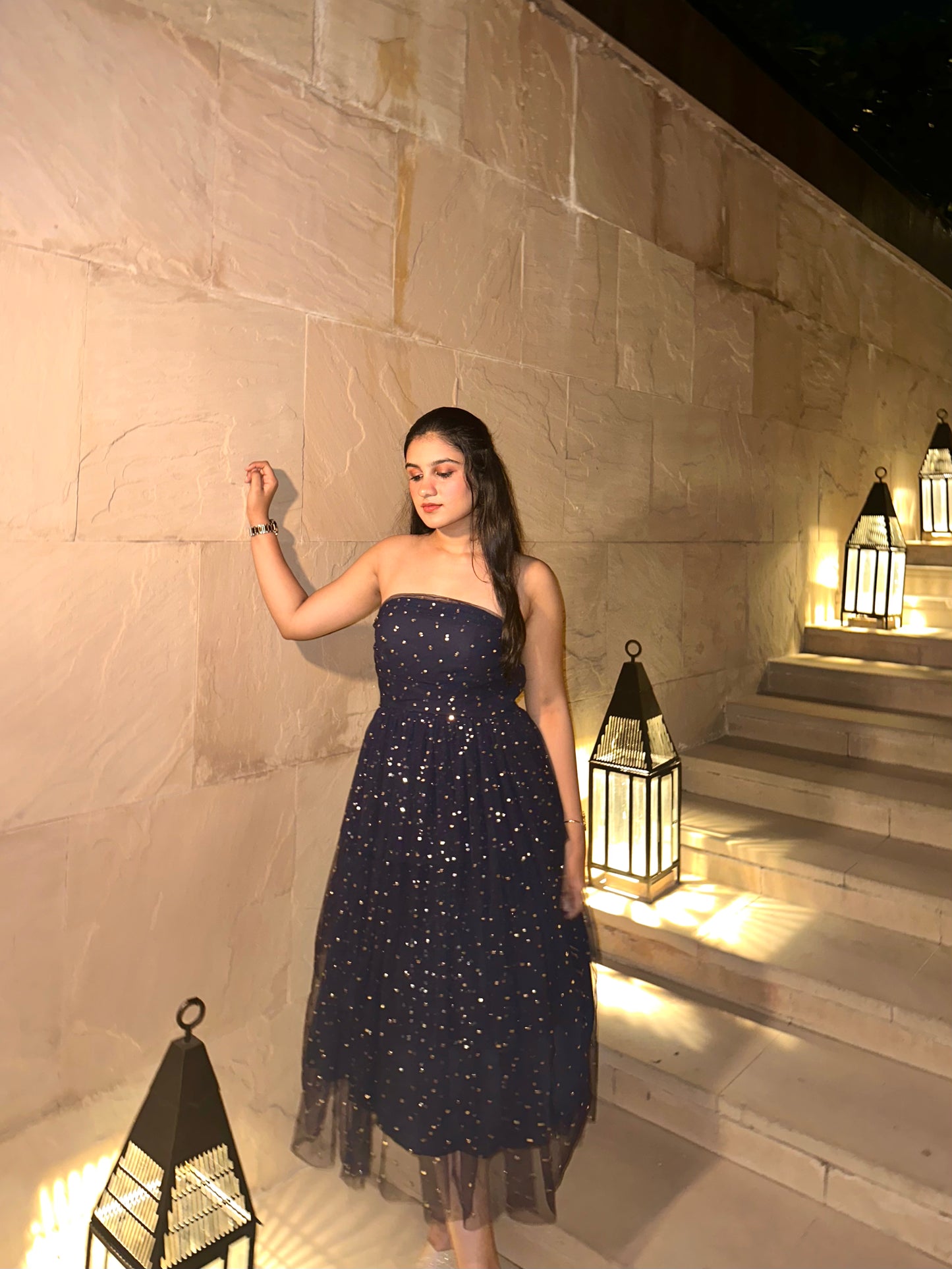 Midnight Blue Layered Dress