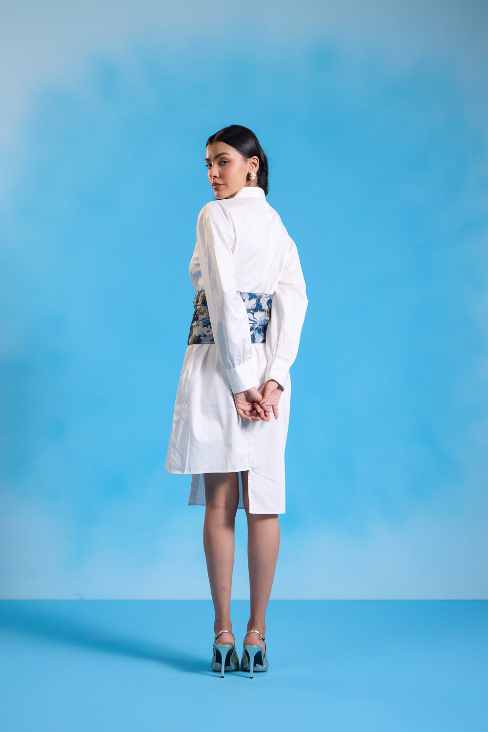 Gilded Asymetrical Shirt Dress