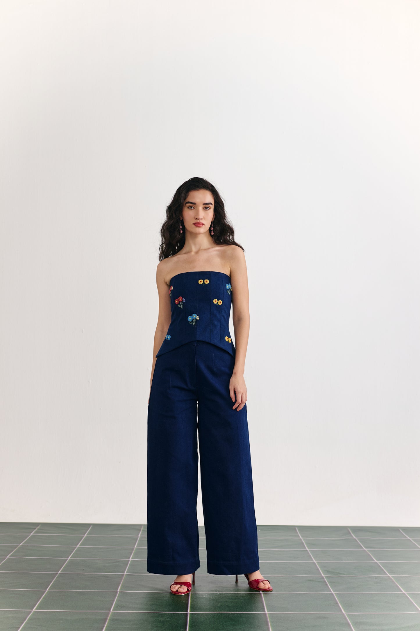 Indigo fleur corset