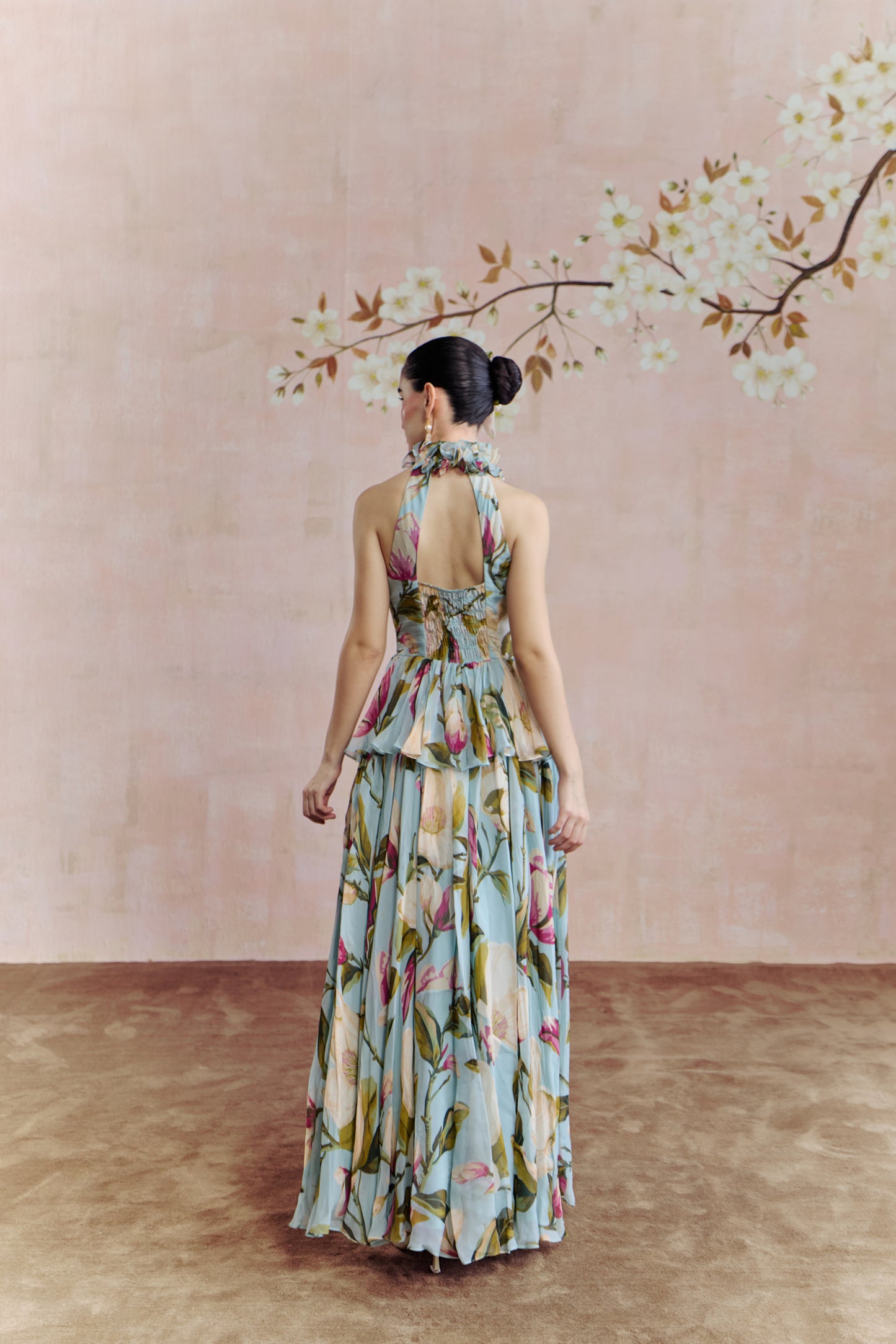 Magnolia halter-neck maxi dress