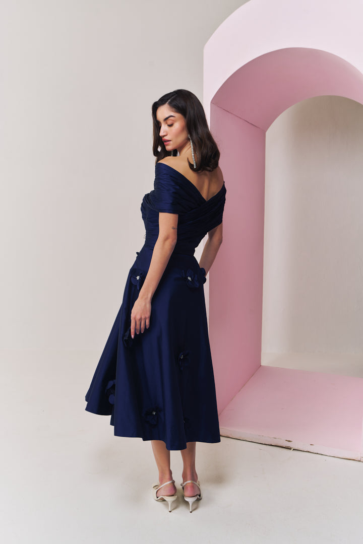 Sapphire sparkle midi dress