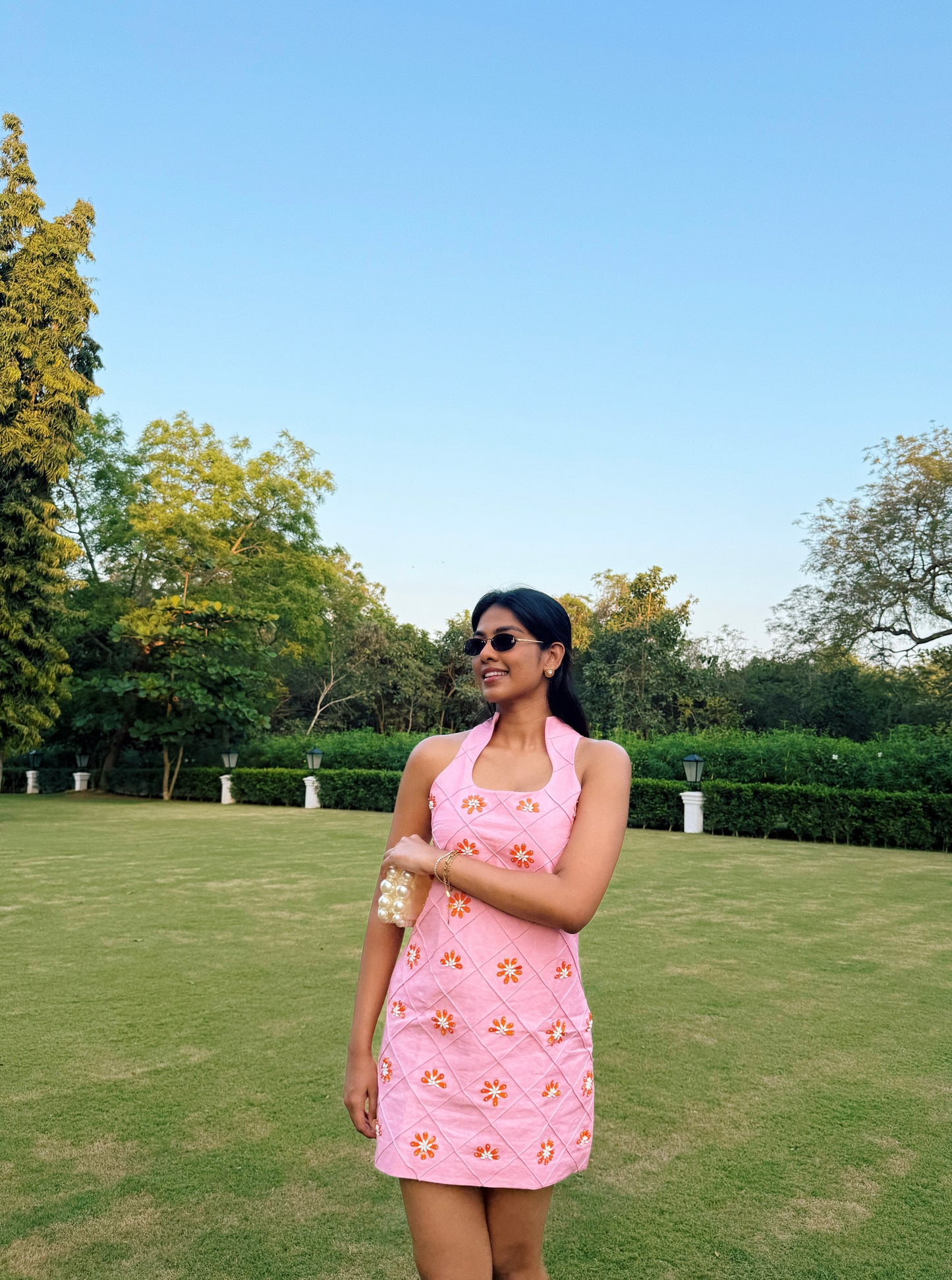 Divya Bopanna in Pintuck Petal Dress
