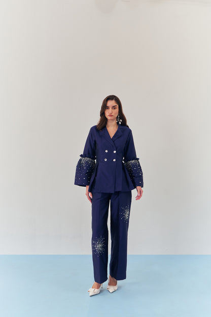 Sapphire sparkle blazer set