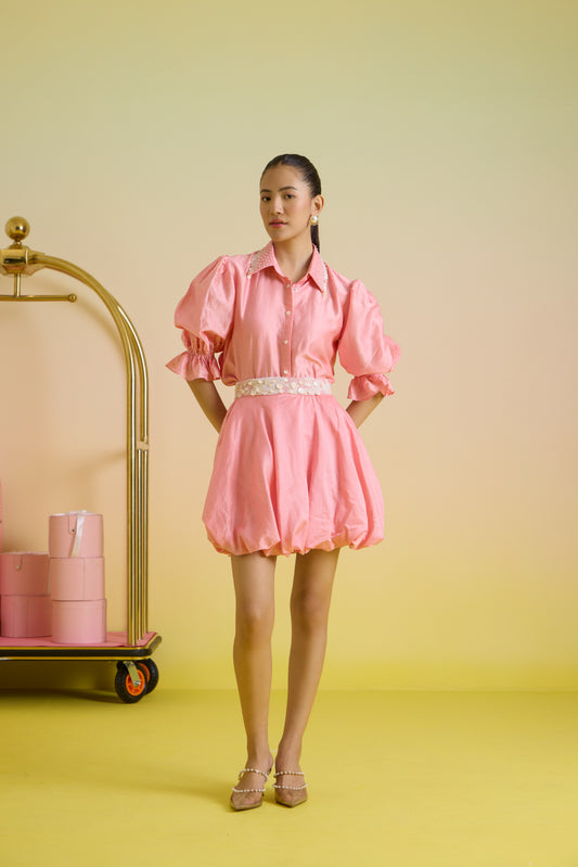 Bubblegum embroidered co-ord set