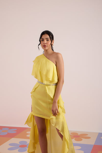 Lemon Love Ruffle Dress