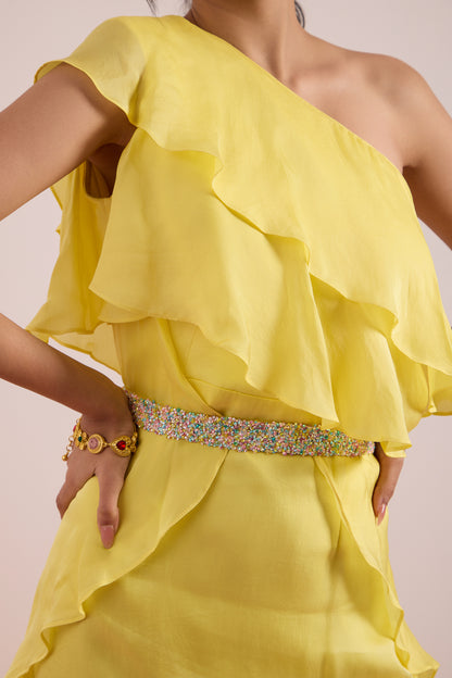 Lemon Love Ruffle Dress