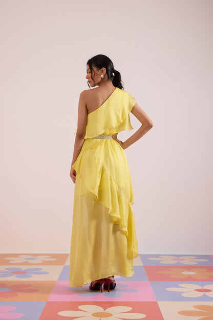 Lemon Love Ruffle Dress