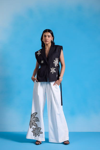 Starlit White Flare Pants