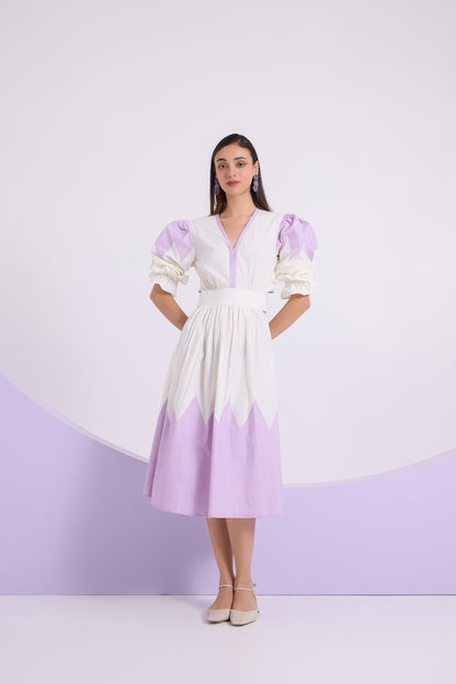 Lilac Reverie Puff Sleeve Dress