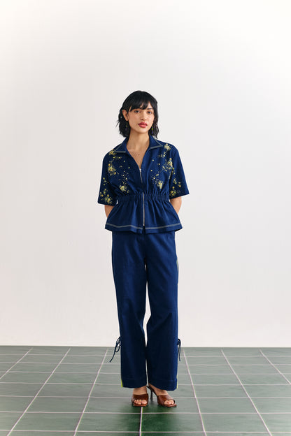 Indigo neon peplum coord