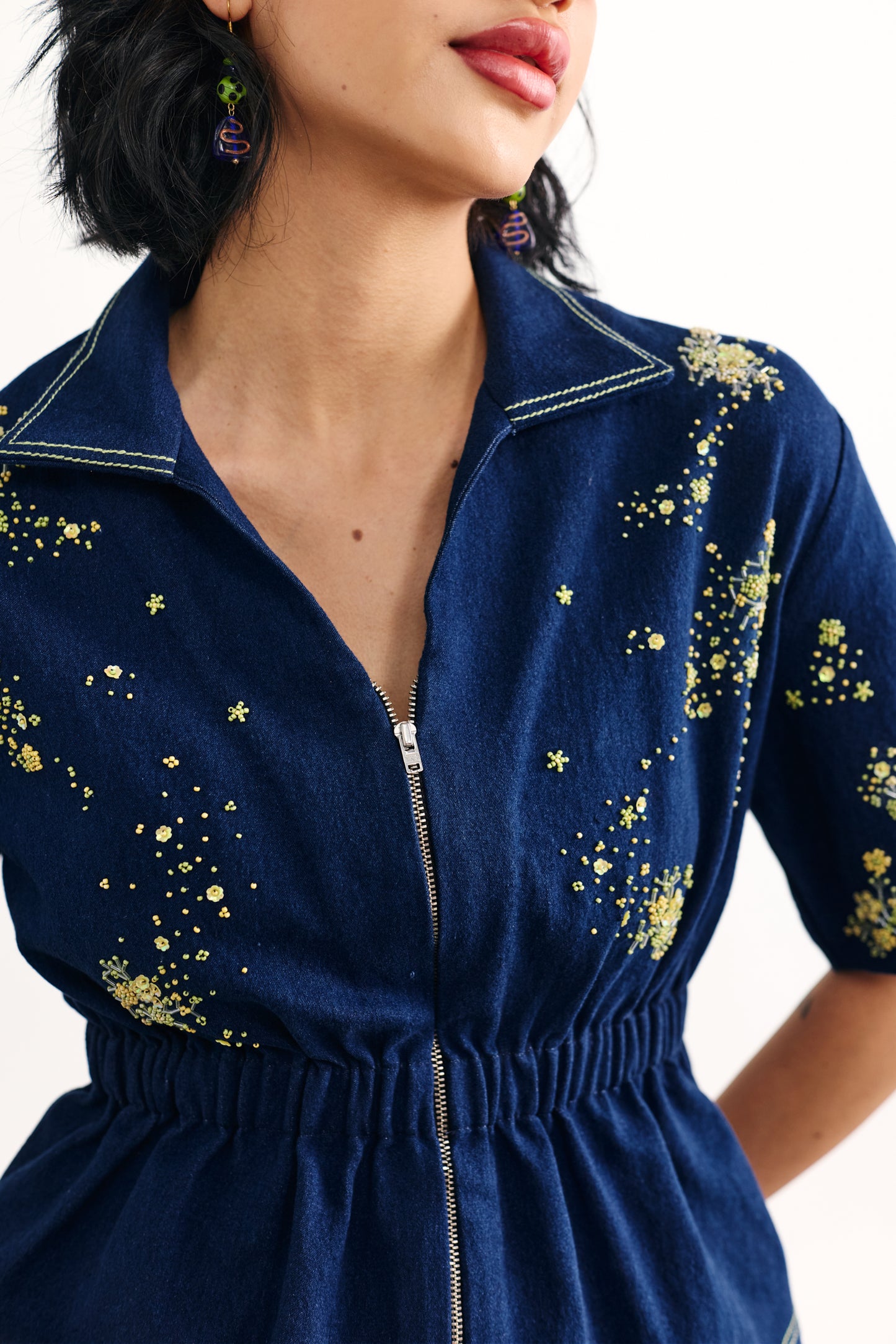 Indigo neon peplum coord
