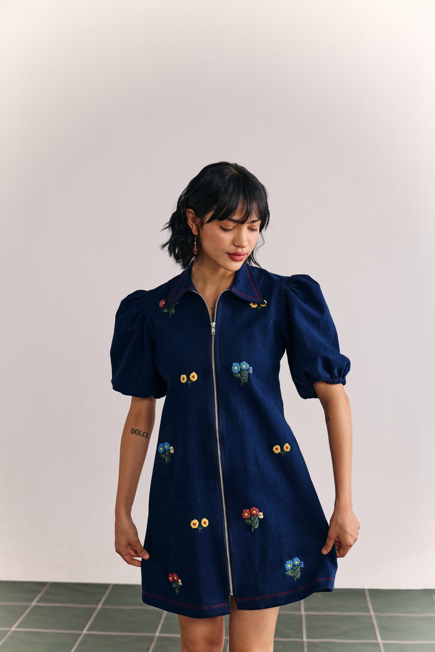 Indigo fleur dress
