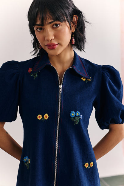 Indigo fleur dress