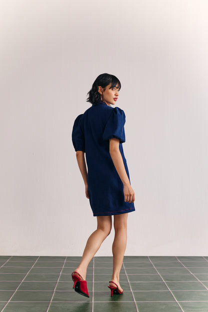 Indigo fleur dress
