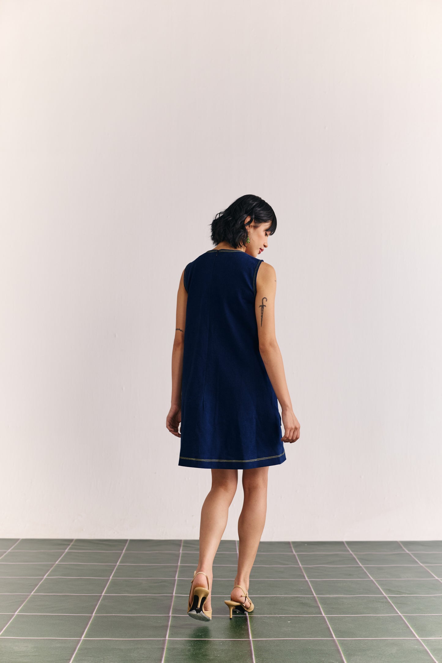 Indigo floral dress