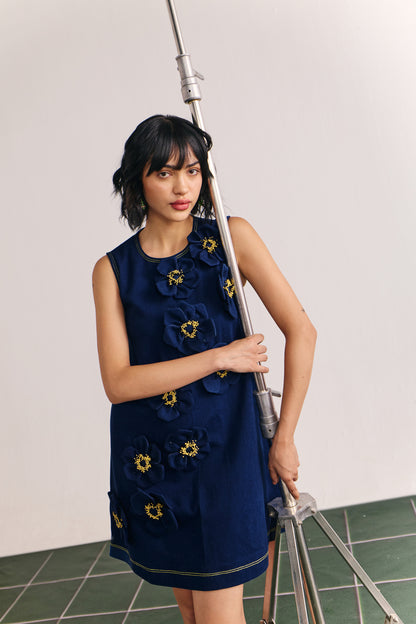 Indigo floral dress