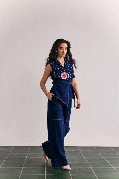 Indigo fleur wrap set