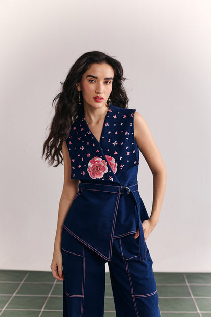 Indigo fleur wrap set