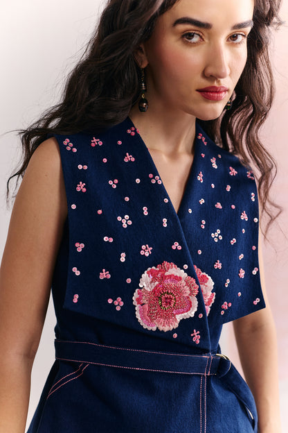Indigo fleur wrap set