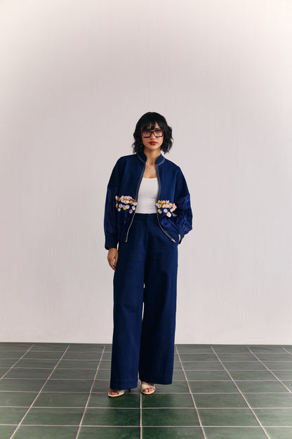 Indigo bloom bomber coord