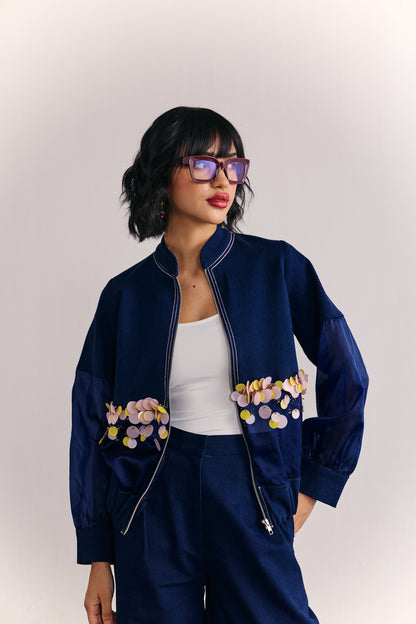 Indigo bloom bomber coord