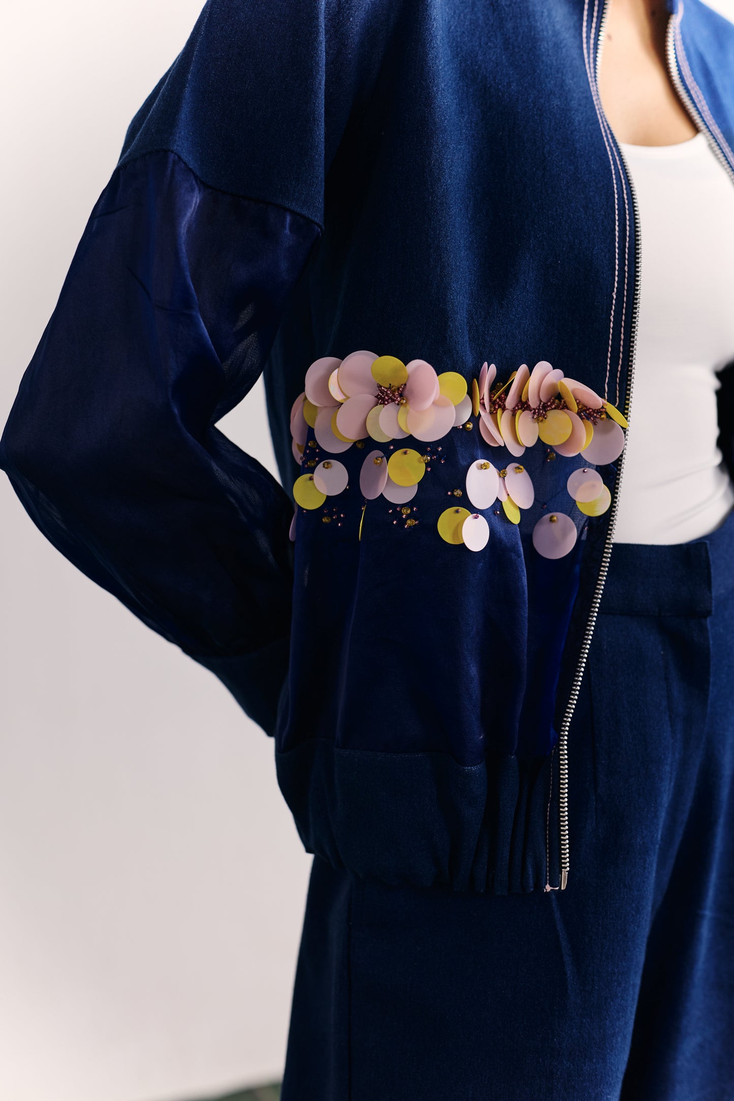 Indigo bloom bomber coord
