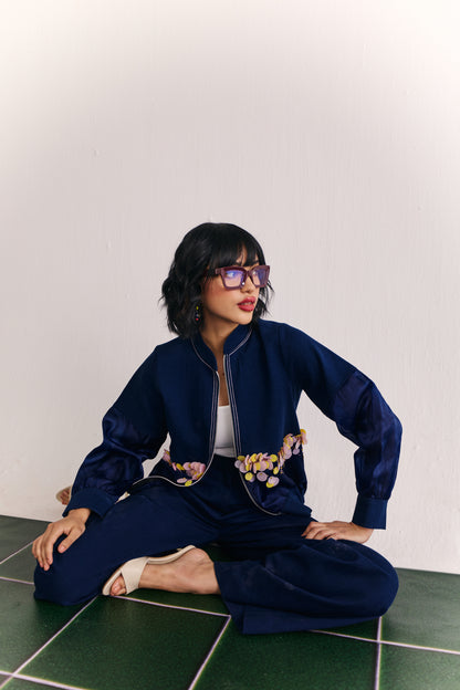 Indigo bloom bomber coord