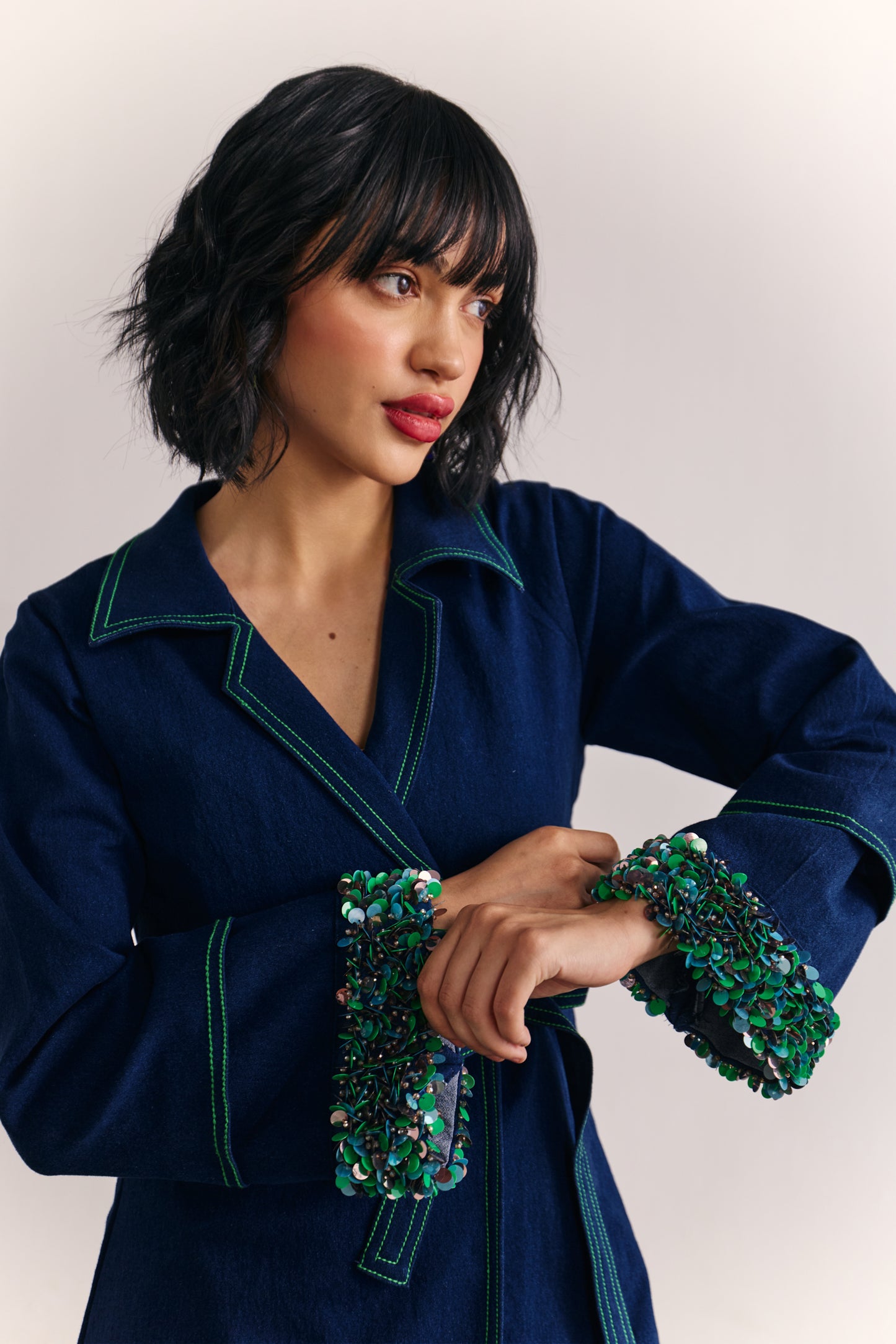 Indigo wrap dress