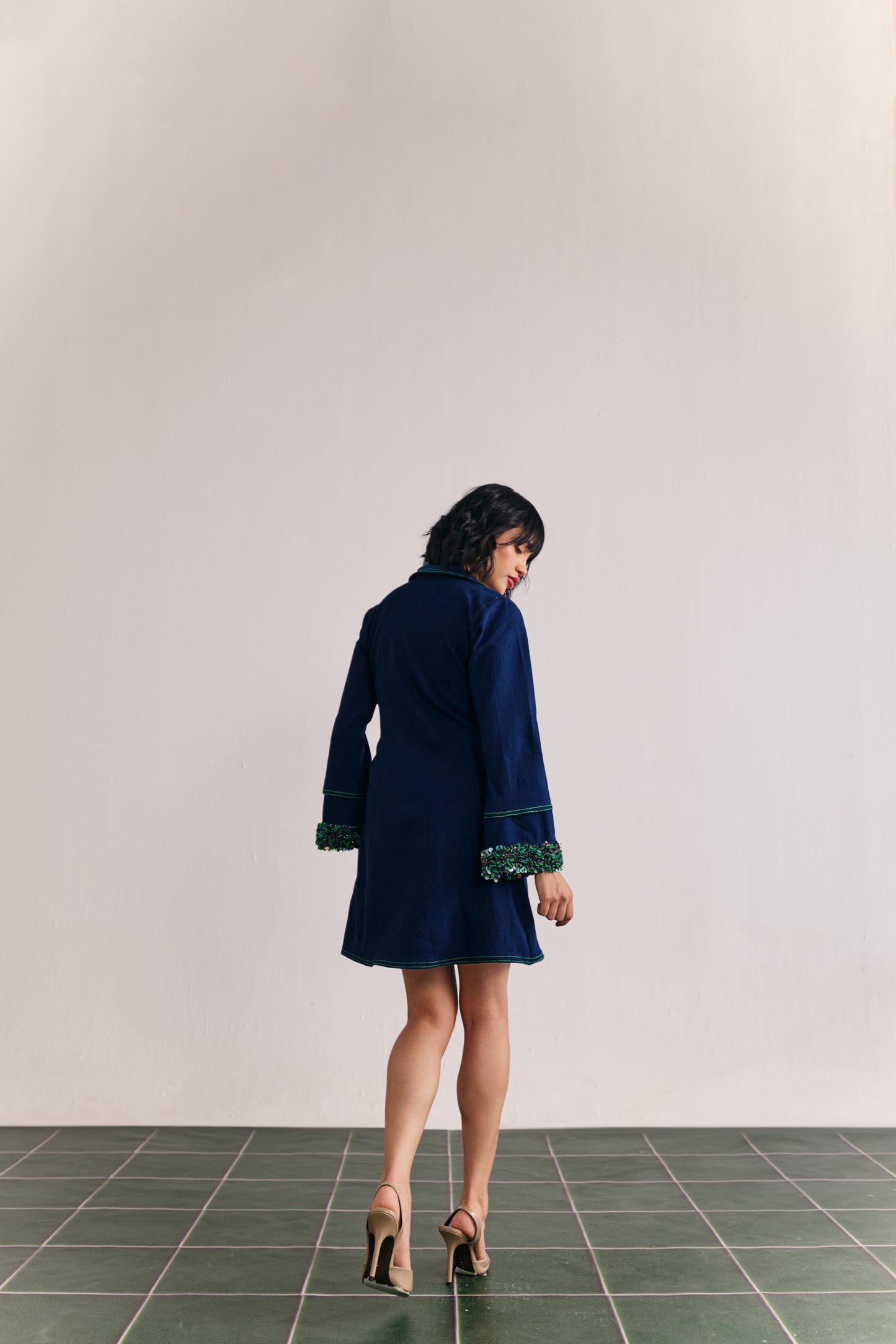 Indigo wrap dress