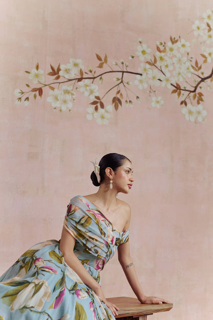 Magnolia off shoulder midi dress