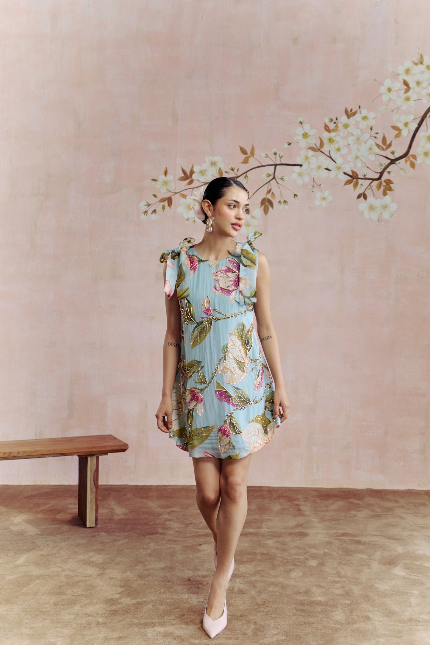 Magnolia Embellished A-line dress