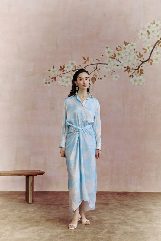 Aqua Bloom Tie-Up Set