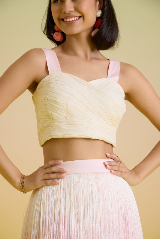 Ivory ruched top