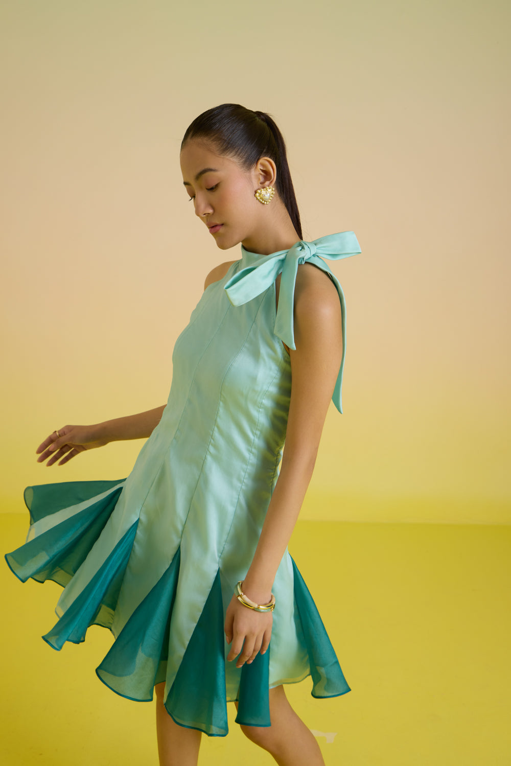 Mint-ini godet dress