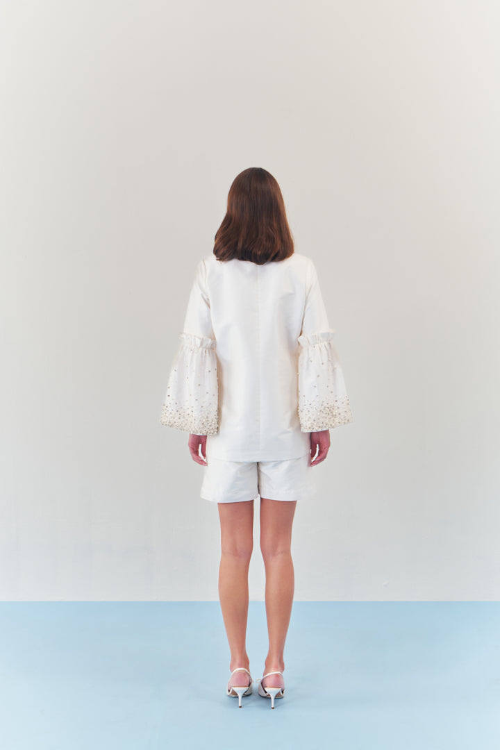 Moonlit pearl embellished blazer set