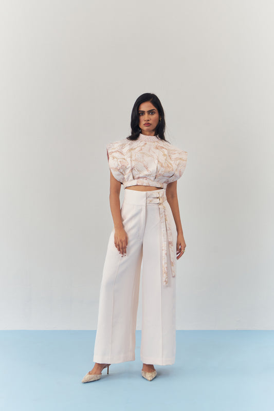 Rosaline embellished crop top Coord set