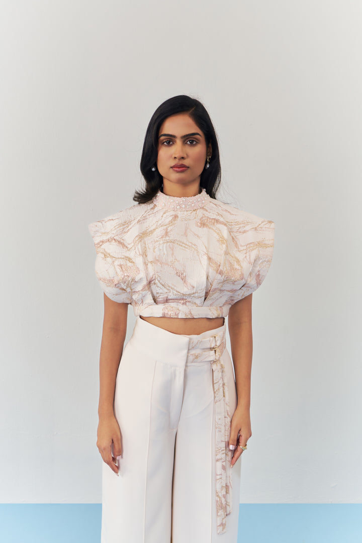 Rosaline embellished crop top