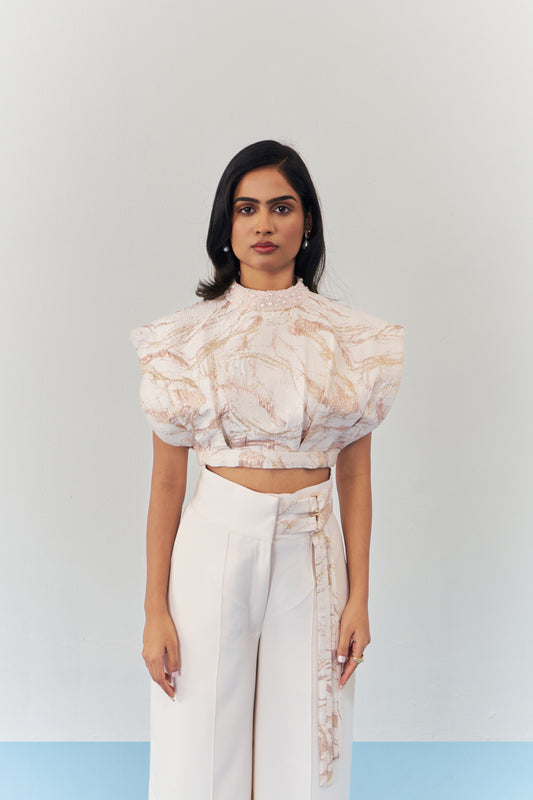 Rosaline embellished crop top