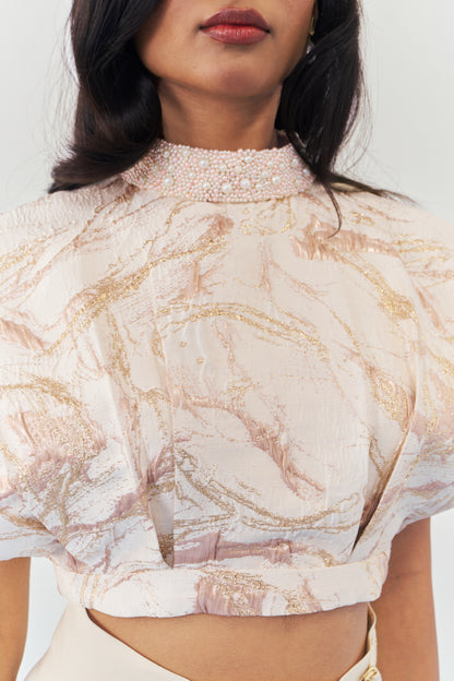Rosaline embellished crop top