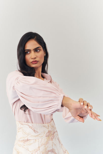 Rosaline structured skirt and shirt set