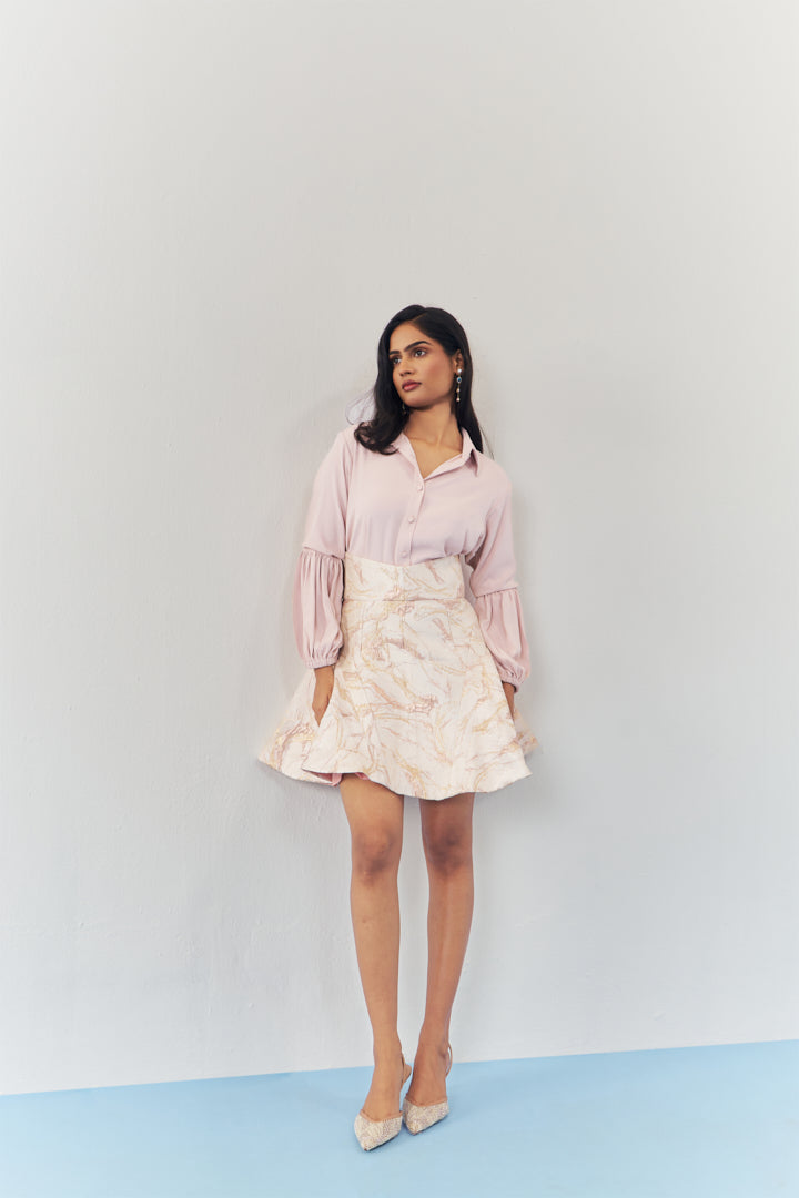 Rosaline structured skirt and shirt set
