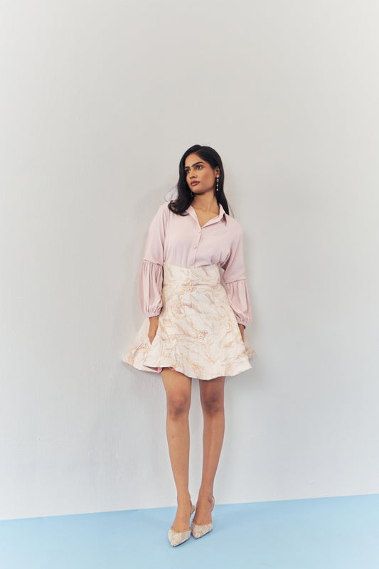 Rosaline structured skirt and shirt set