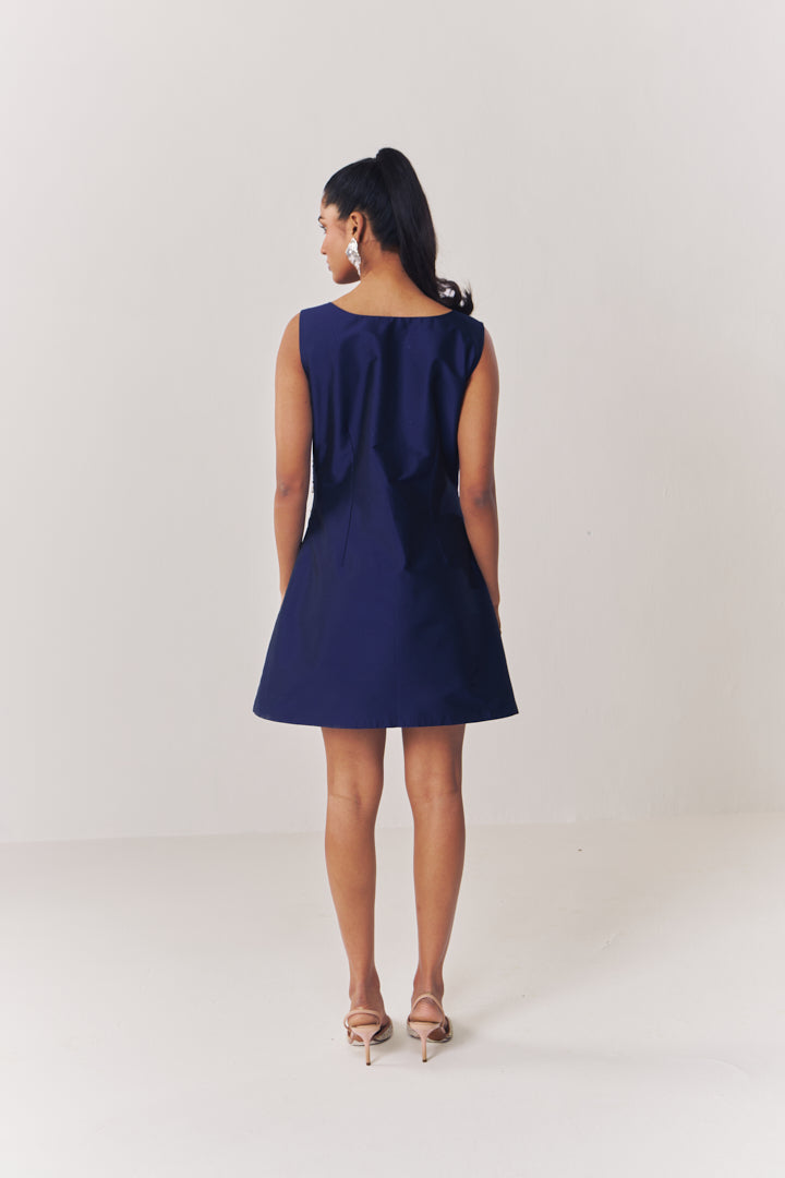 Sapphire sparkle A-line dress