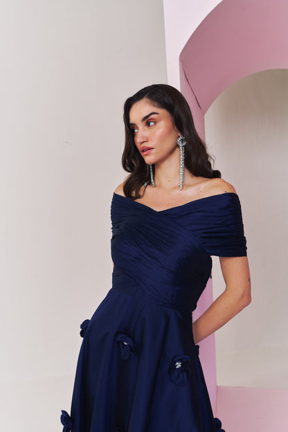 Sapphire sparkle midi dress