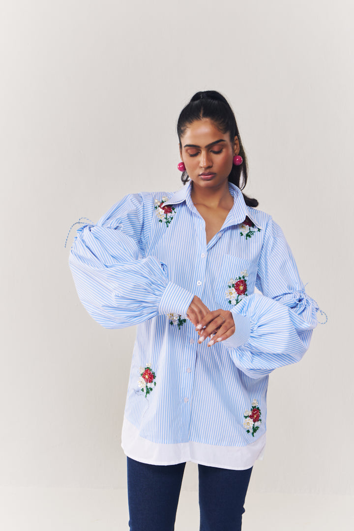 Stripes embroidered shirt