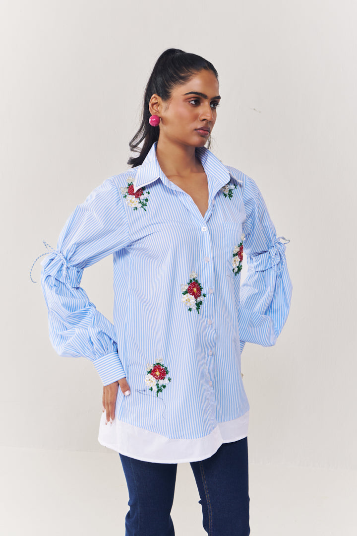 Stripes embroidered shirt