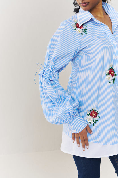 Stripes embroidered shirt