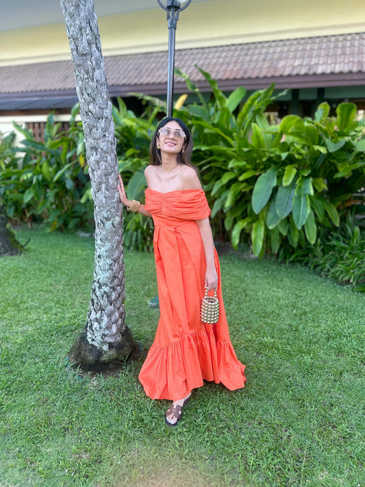 Hena Malhotra in our Orange Maxi Dress