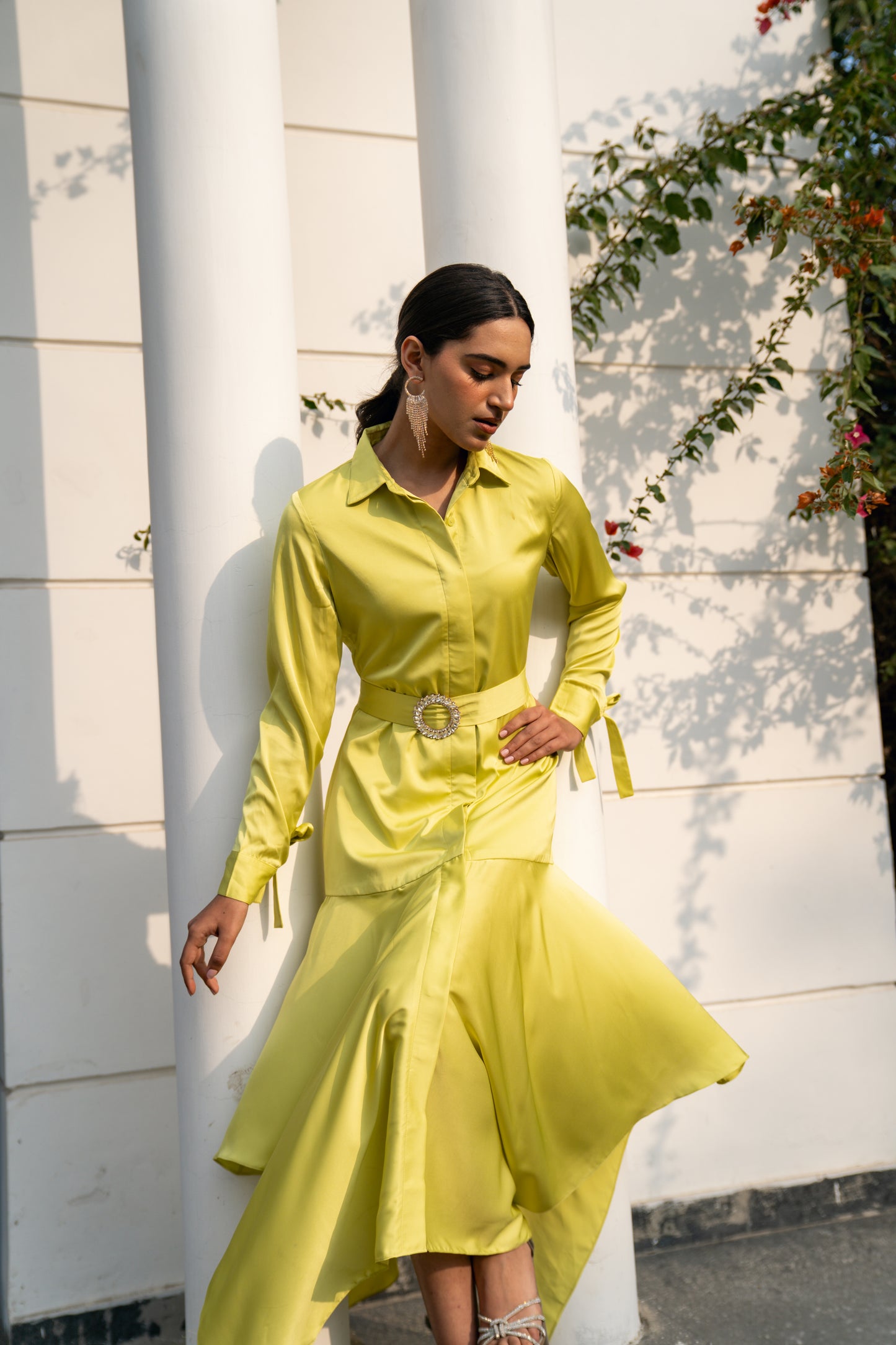 Apple Green Satin Dress House of Heather Apple Green Satin Dress House of Heather